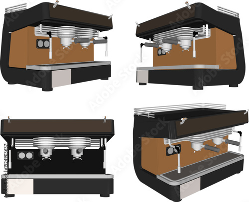 Vector illustration of a grinder machine design for grinding coffee beans to be served as a drink in cafes and restaurants