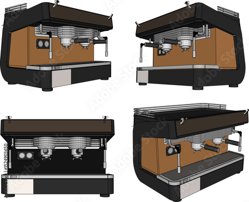 Vector illustration of a grinder machine design for grinding coffee beans to be served as a drink in cafes and restaurants 