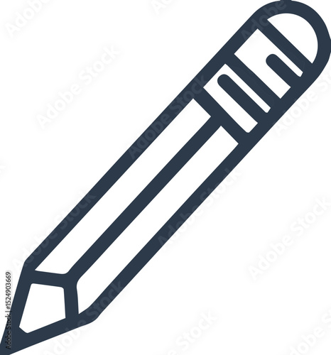 Pencil icon in black and pink with thick outline design