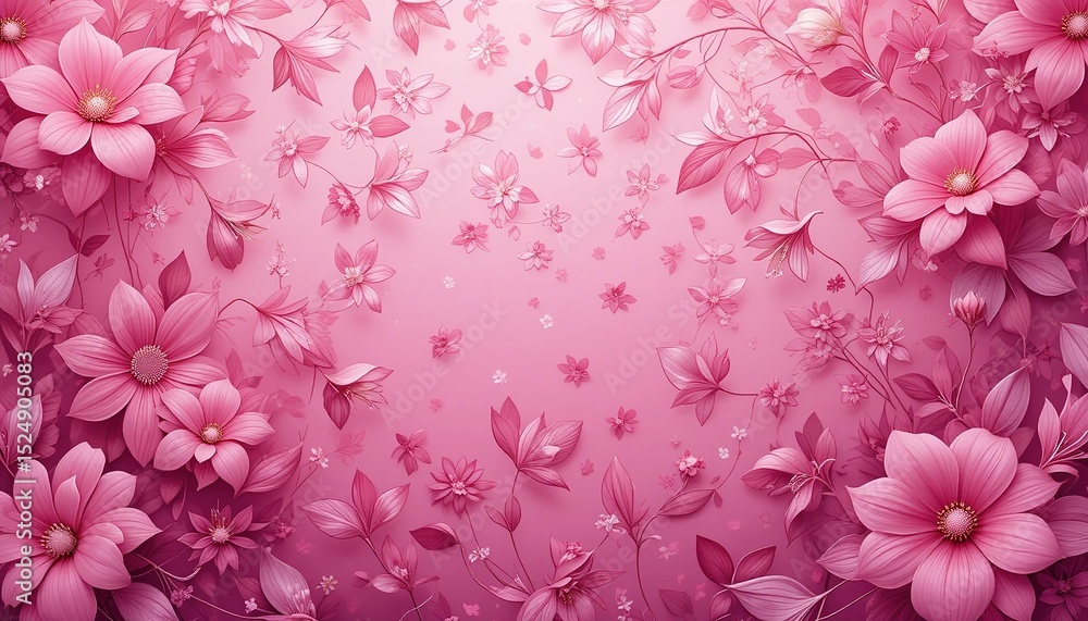 Fototapeta premium Delicate Pink Floral Wallpaper Background Design