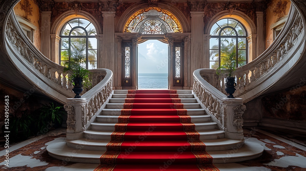 Obraz premium Elegant staircase interior architecture