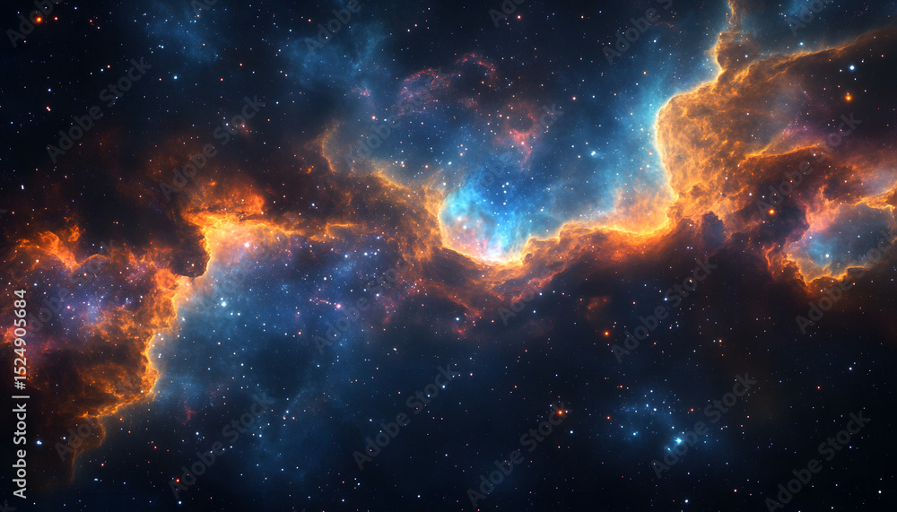 Obraz premium vivid universe with nebulae