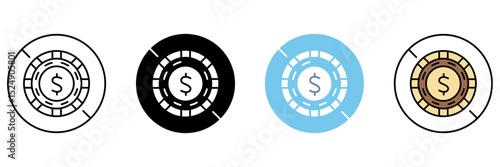 NO GAMBLING concept line icon. Simple element illustration.