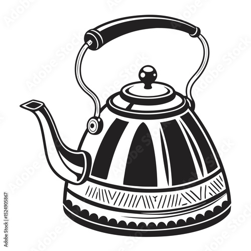 silhouette kettle on white background