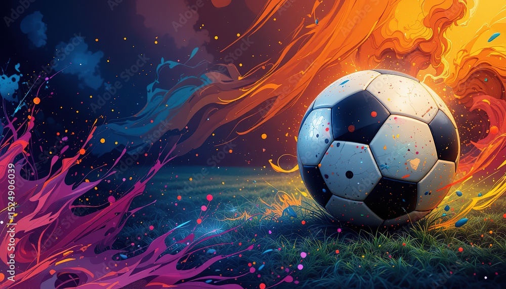 Naklejka premium Football Clipart Background Design for Sports Graphics