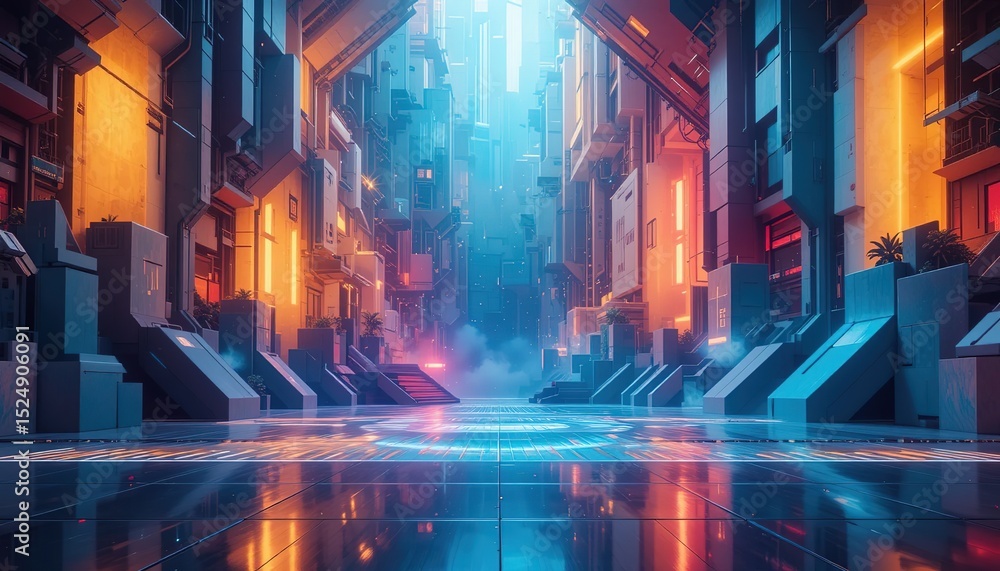 Obraz premium Futuristic Hyper-Background with Empty Space