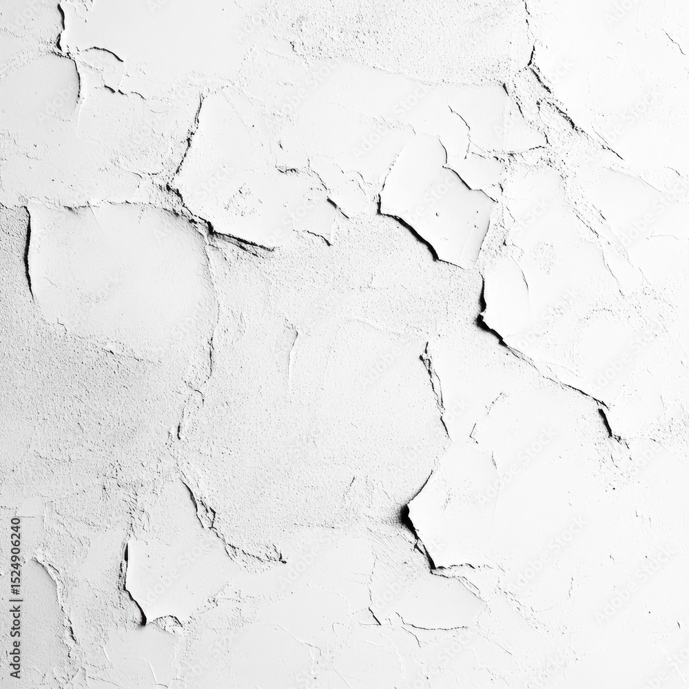 Obraz premium Cracked, textured white surface; aged, weathered appearance