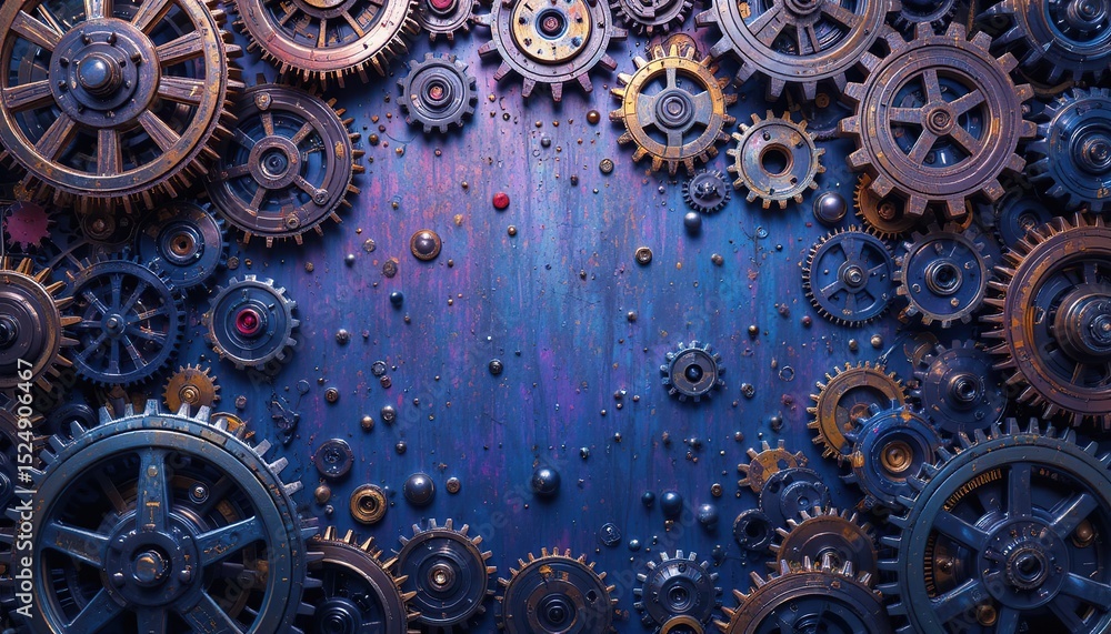 Intricate Steampunk Gears and Cogs Background Design Intricate Steampunk Gears and Cogs Background Design