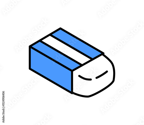 シンプルな消しゴムのイラスト　アイソメ
