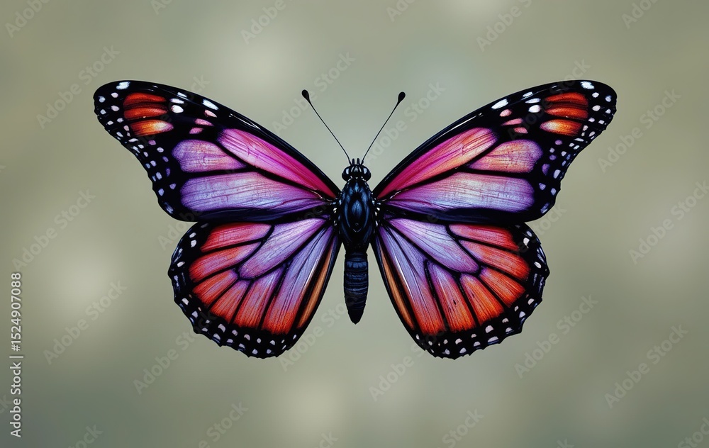 Fototapeta premium Monarch Butterfly Isolated on White Background Design