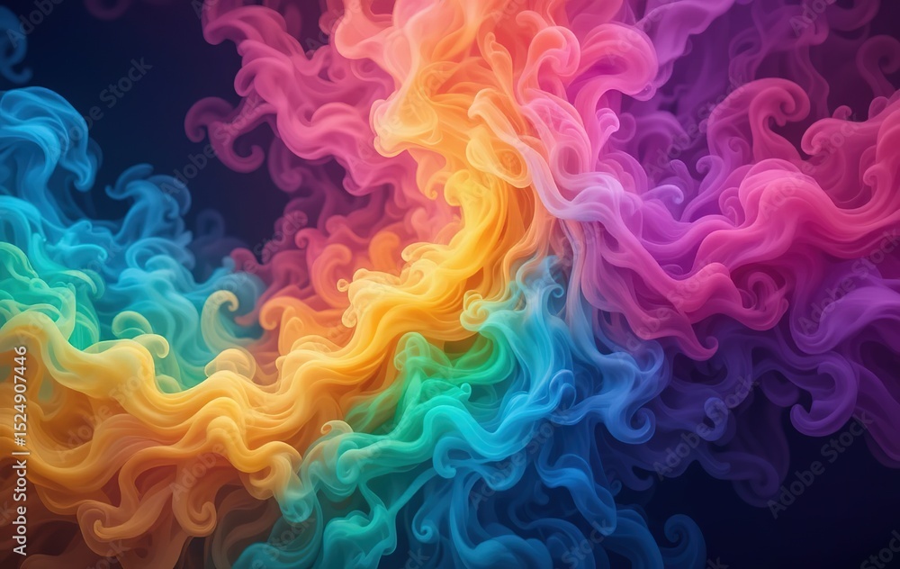 Fototapeta premium Rainbow Smoke Clouds - Abstract Background Design