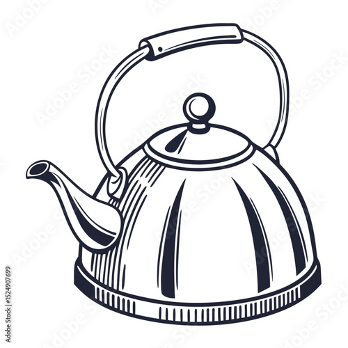silhouette kettle on white background