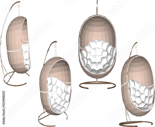 vector illustration of garden rocking chair design made of classic vintage wood