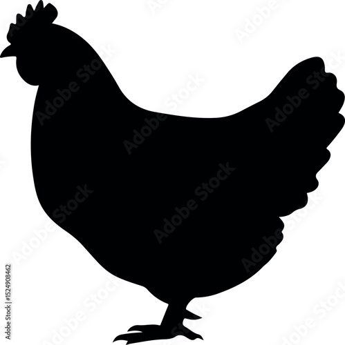 standing hen silhouette symbol icon