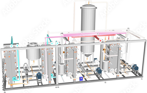 vector illustration of industrial machine design Pasteurizer for large scale factory