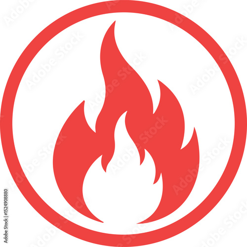 red flame hazard warning symbol icon