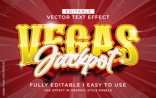 3d editable vegas jackpot text effect typography style template