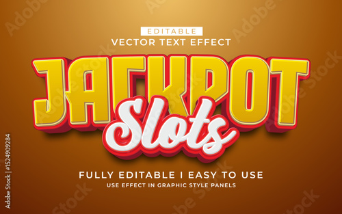 3d editable jackpot slots text effect typography style template