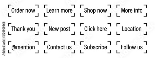 Action button set. Modern vector elements for website design.
