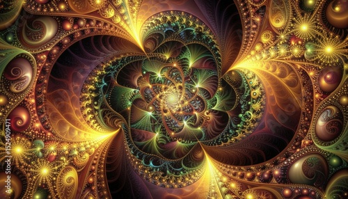 Fractal Blooming Energy in Psychedelic Pattern Loop