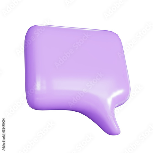 A blank 3D white speech bubble icon for web communication