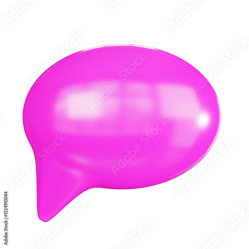 Pink 3d speech bubble rendered