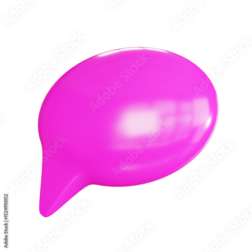 Title Pink 3d speech bubble. Suitable for social media, presentations, designs needing a bold pop of color and modern communication visuals.
