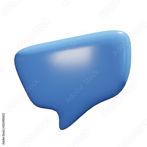 Empty blue square speech bubble icon for communication design