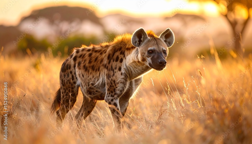 Fototapeta premium Hyena in Golden Grass