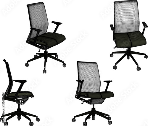 vector sketch illustration of swivel work chair design for office employee sitting 