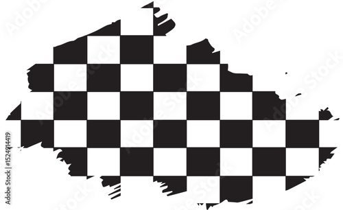 Grunge race flag, isolated vector checkered pattern of start and finish motorsport flag grungy style rally flag background for motor or auto sport car racing flag eps vector file