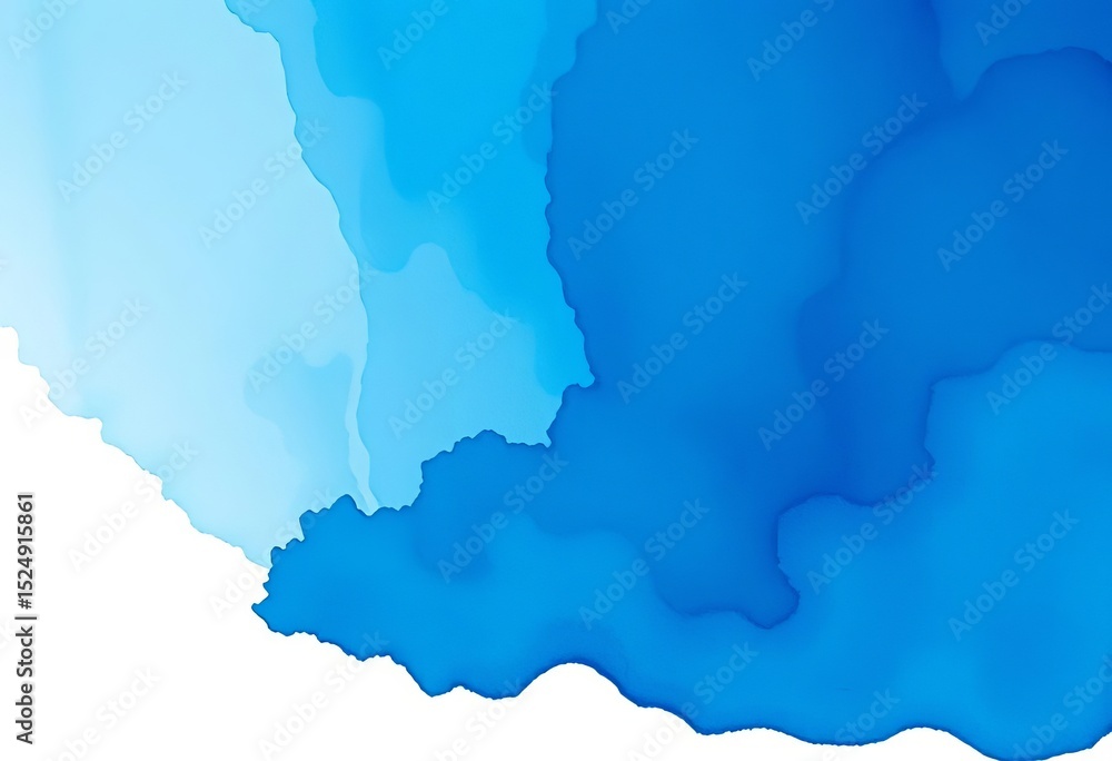 Fototapeta premium Dark blue abstract watercolor wash, fluid design, wide banner , paint, graphic