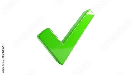 Green check mark tick correct right yes validation approved symbol on Transparent Background