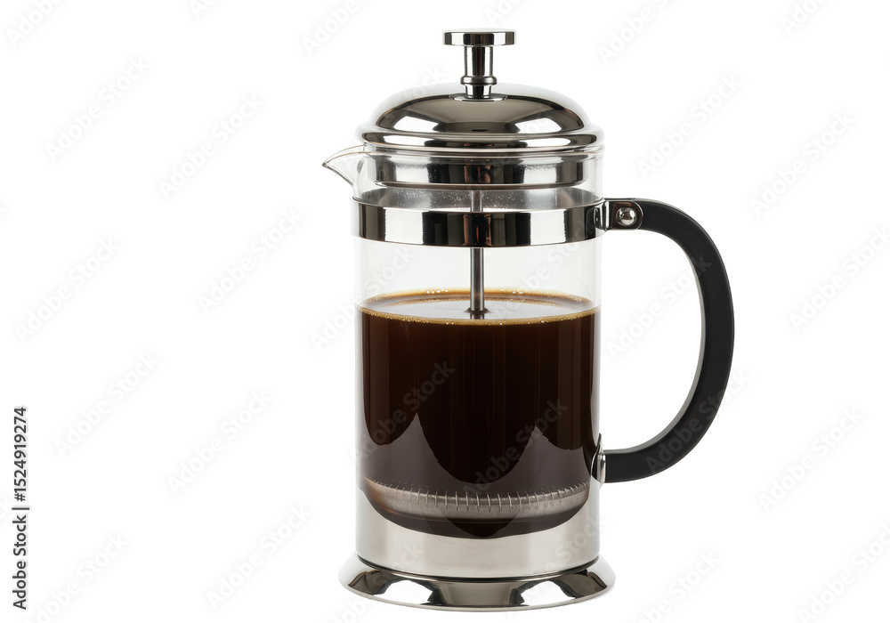 Isolated French Press Coffee Maker with Fresh Brew Isolated French Press Coffee Maker with Fresh Brew