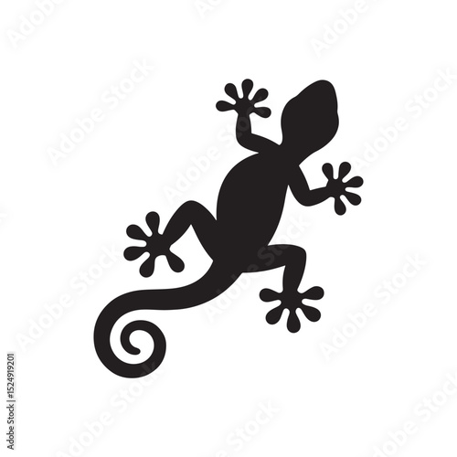 Lizard gecko silhouette vector icon reptile animal illustration