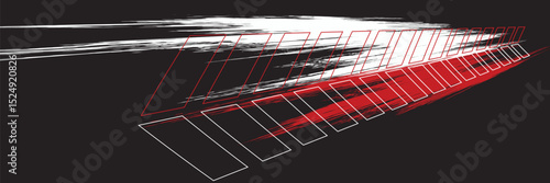 Tire tracks. Abstract wheel braking distance, tread silhouette brush. Isolated vector strip of cars or motorbikes. Vehicle tires, rubber road track, vector