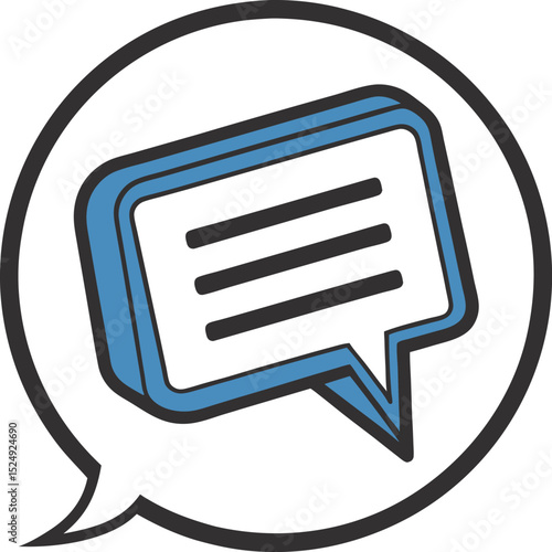 Round glossy chat bubble icon for web design