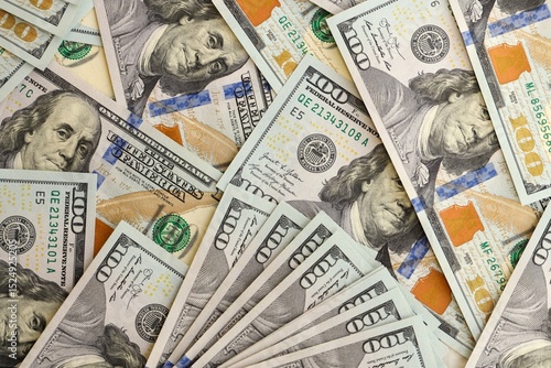 Wallpaper Mural Background with money American hundred dollar bills. 100 dollar bills background close up Torontodigital.ca