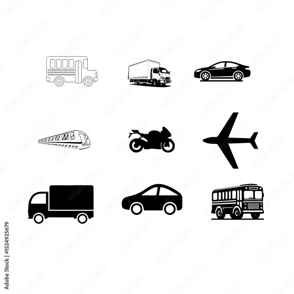 Obraz premium A set of trasport icon