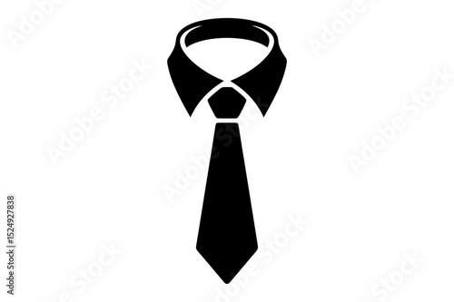 Illustration of a black tie with a shirt collar