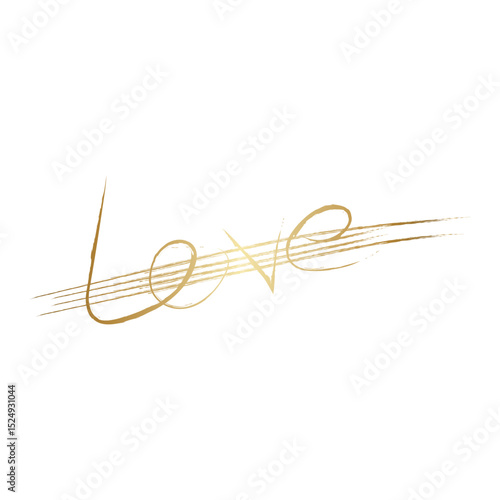 Cut off word Love Golden Calligraphy
