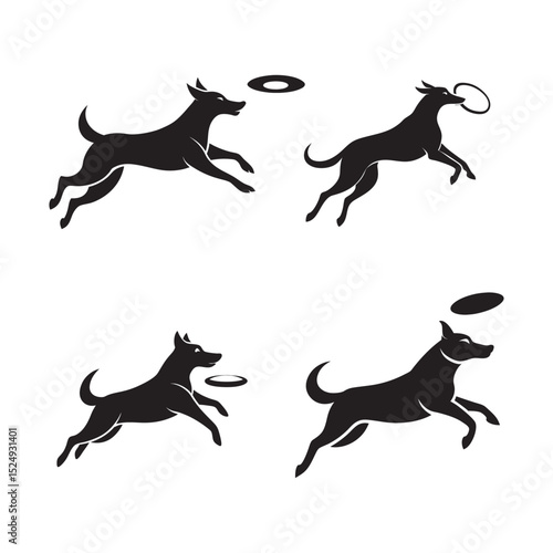 Leaping Dog Catching Frisbee Midair