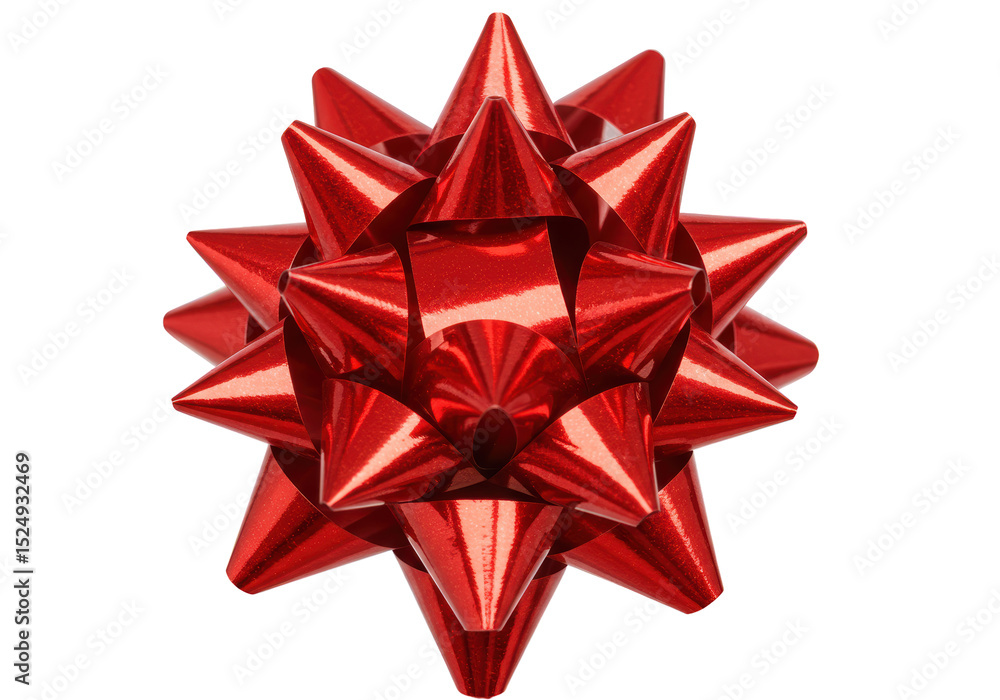Isolated Red Glittery Gift Bow Isolated Red Glittery Gift Bow