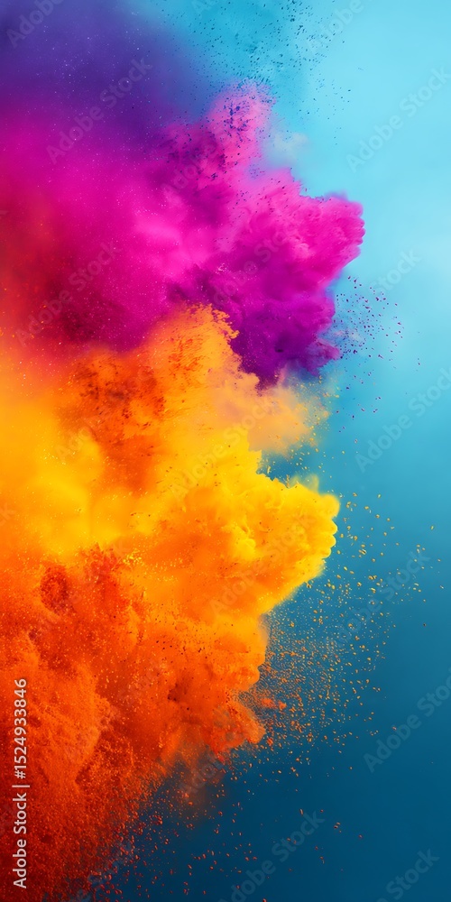 Fototapeta premium Multicolor Gulal Spread for Happy Holi Background