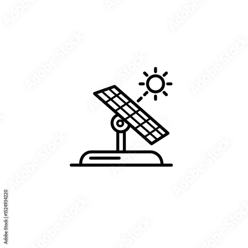 Solar tracker device icon for clean energy concept