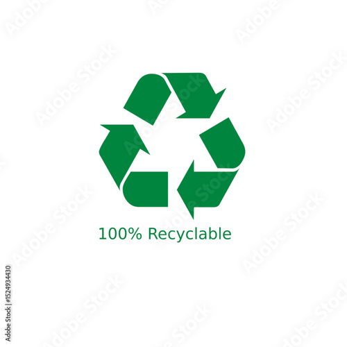 100% Recyclable Green icon Vector