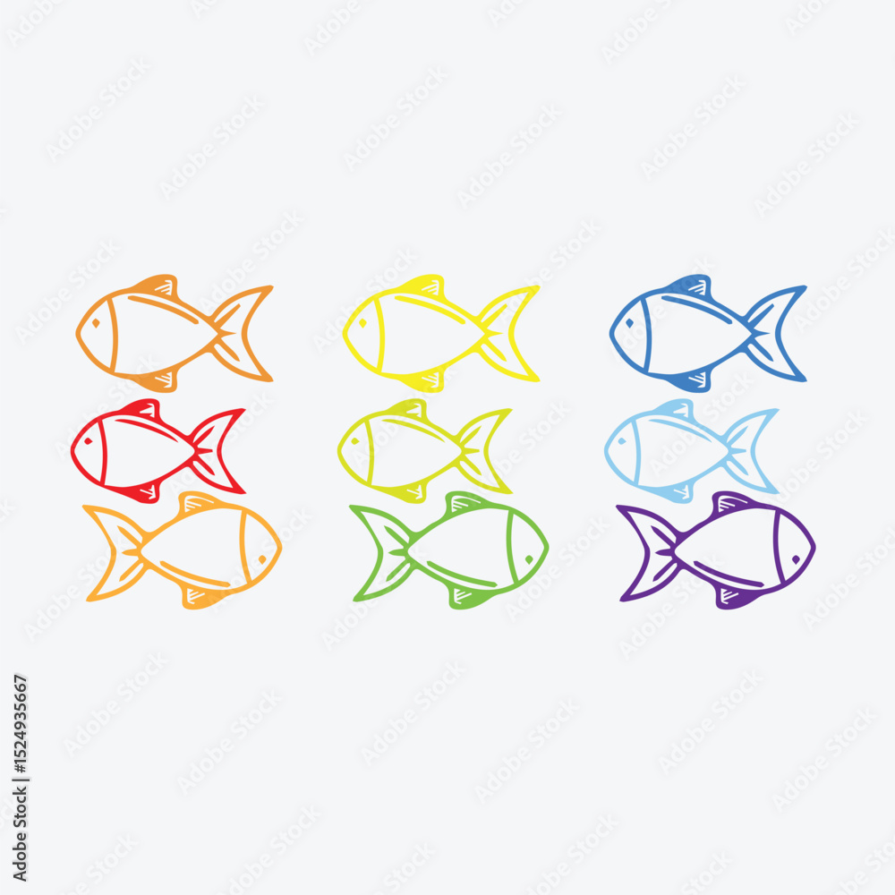 Fototapeta premium fish_group_vector_image