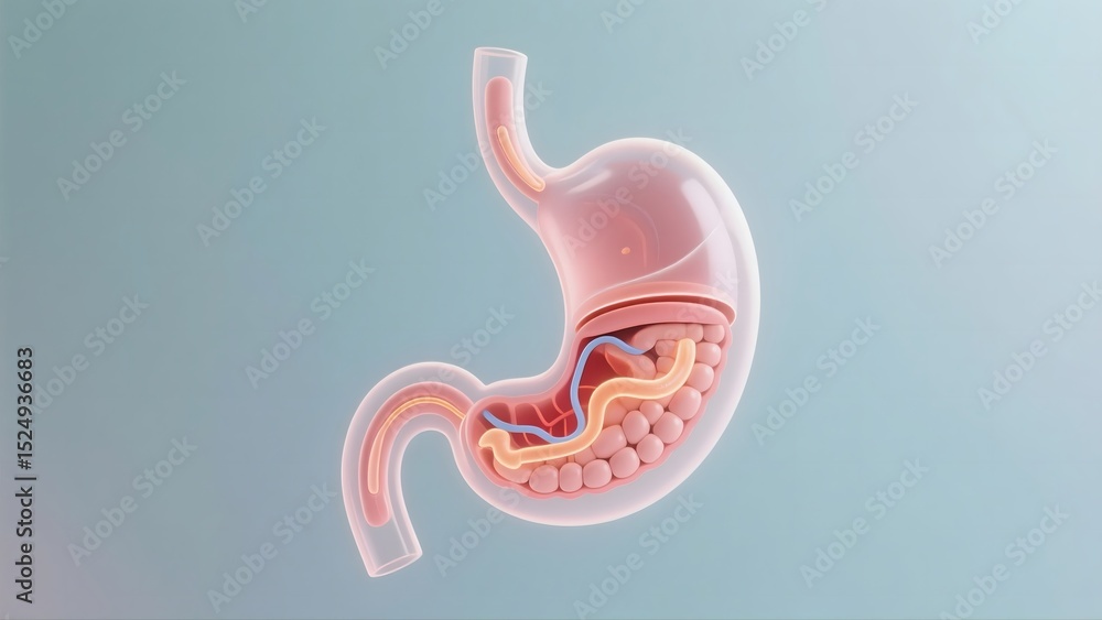 Fototapeta premium an animated human stomach concept