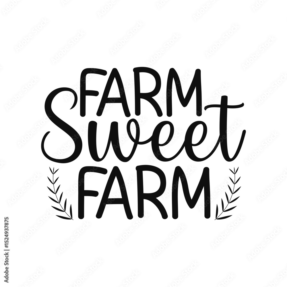 Naklejka premium Farm Sweet Farm Sign Vintage Country Home Wall Art