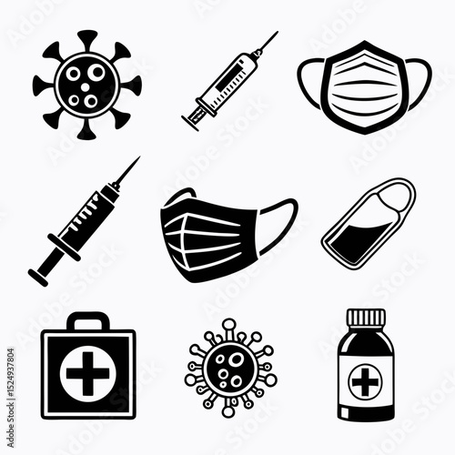 For public health tools   icon set bundle AND VECTOR ART 